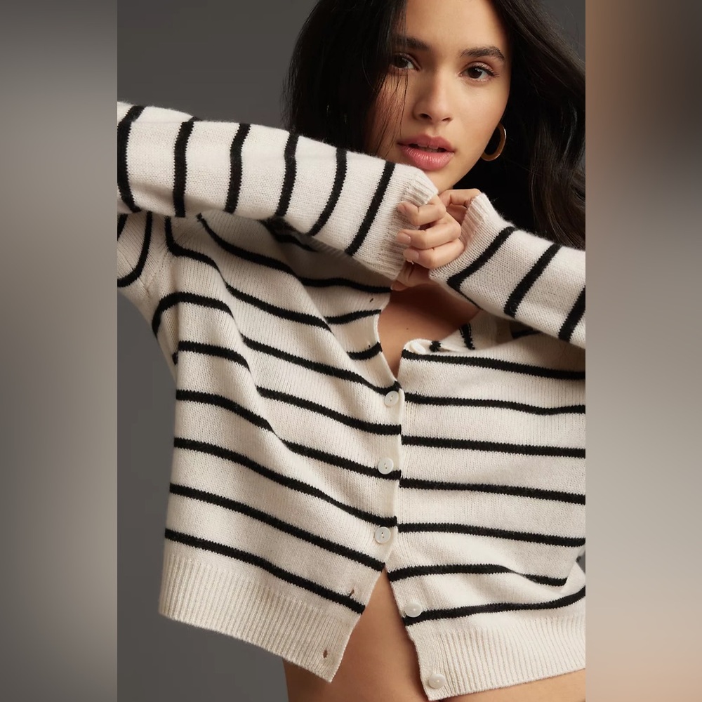 Reformation Clara cashmere striped cardigan